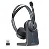 Nearity EP320 Wireless Headset for PC Dongle Charging Stand Ideal for Call Business Web Noise Clear 45 Hours Continuous Compatible with Black (USB +
