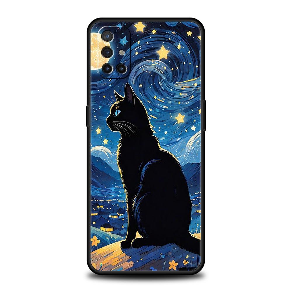 

Cat Van Gogh Starry Sky Phone Case For OnePlus 13 12 11 10 9 8 7T Pro 13R 12R 10R 9RT 8T Nord N200 N30 2T CE 2 3 5G Lite Cover OnePlus 9