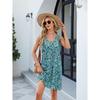 Letní Jarní Tištěné Bez ramínek Ležérní Volné Šaty ke kolenům Bez rukávů Výstřih do V Polyesterové vlákno Široký Pas Večerní šaty