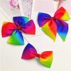 Gradient Rainbow Multicolor Bow Hair Tie & Clip for Girls and Babies