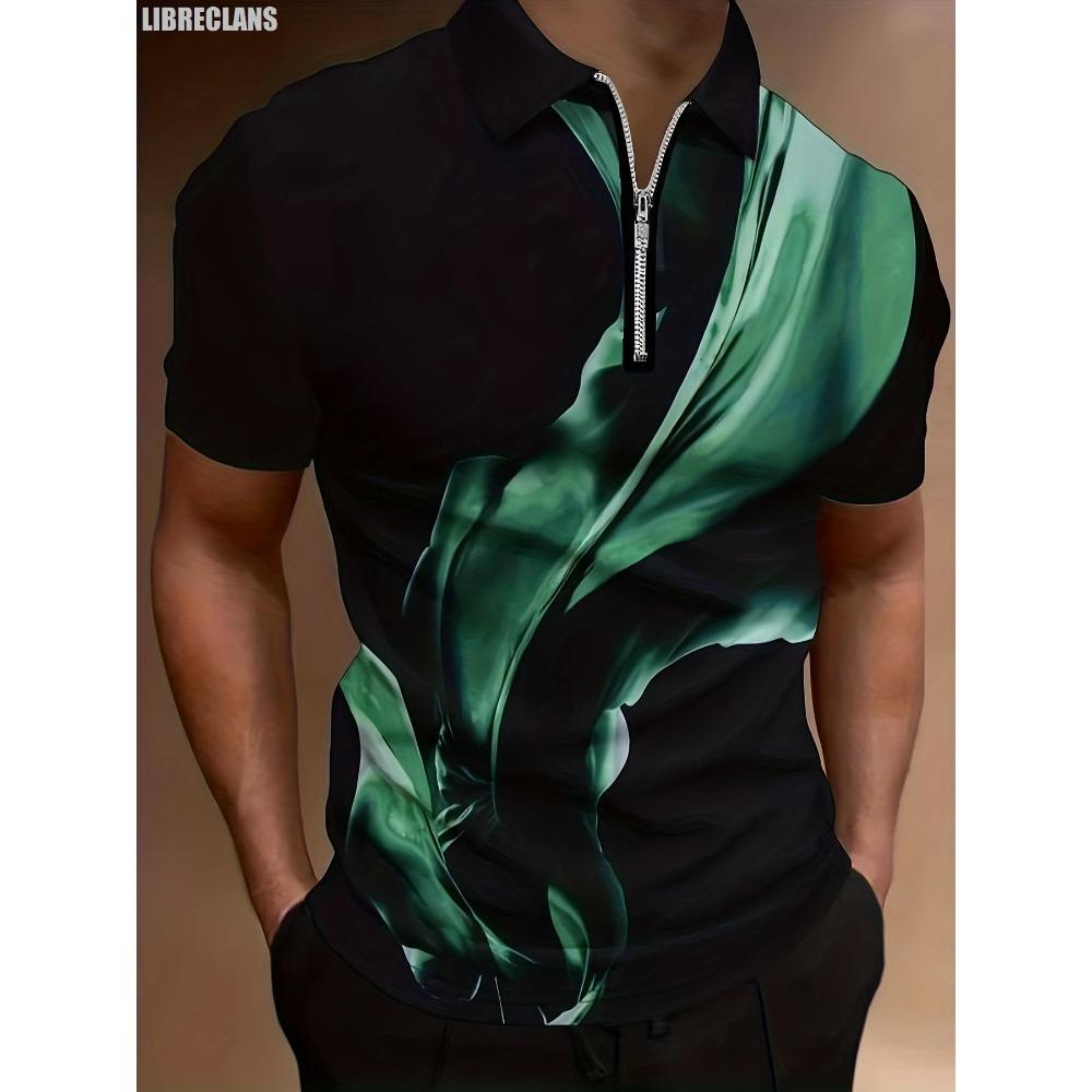 

Летняя новая мужская футболка с застежкой-молнией, удобная и дышащая, с коротким рукавом, большой размер 3XL