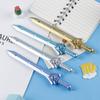 Back To School Season 10pcs 0.38mm Creative Sword Shape Neutral Pen, Student Prizes Black Signature Pen Stationery,Smooth Writing Office Supplies.
