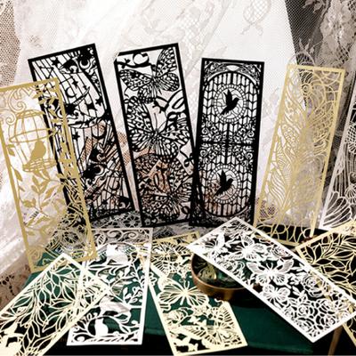 3 Stücke Vintage Lesezeichen Hohlgeschnitztes Design Romantisches Papier Cucoloris Schmetterling Blumendesign Leselesezeichen Täglicher Gebrauch