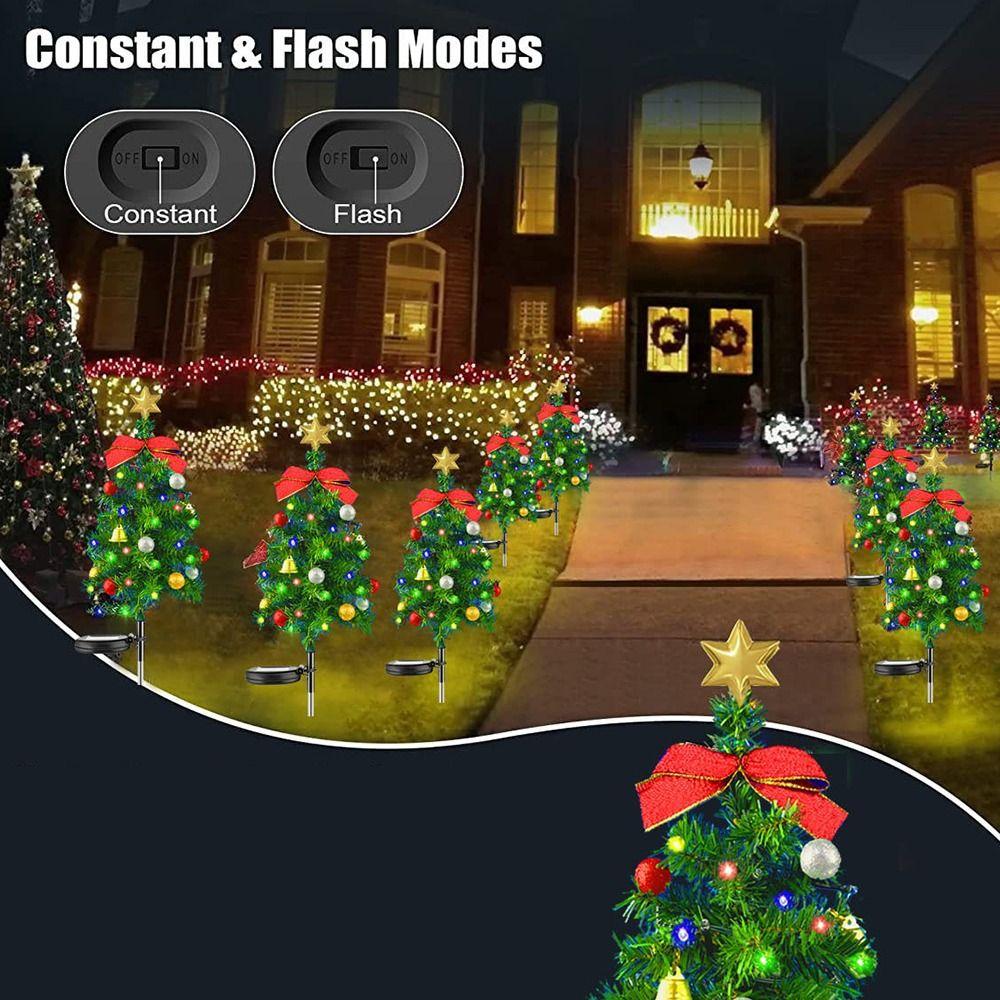 Waterproof Solar Christmas Tree Lights LED Christmas Tree Floor Lights Simulated   Yard