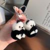 Portachiavi Panda Pelliccia di Vison Morbida Kawaii Bianco Nero Mini Ciondolo Vison Peluche Ripieno Carino Portachiavi in Vison Peluche Ciondolo Borsa
