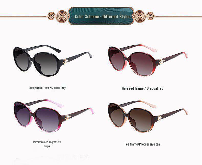 Women's Polarized Rhinestone UV Protection Sunglasses - Stylish Large Frame
