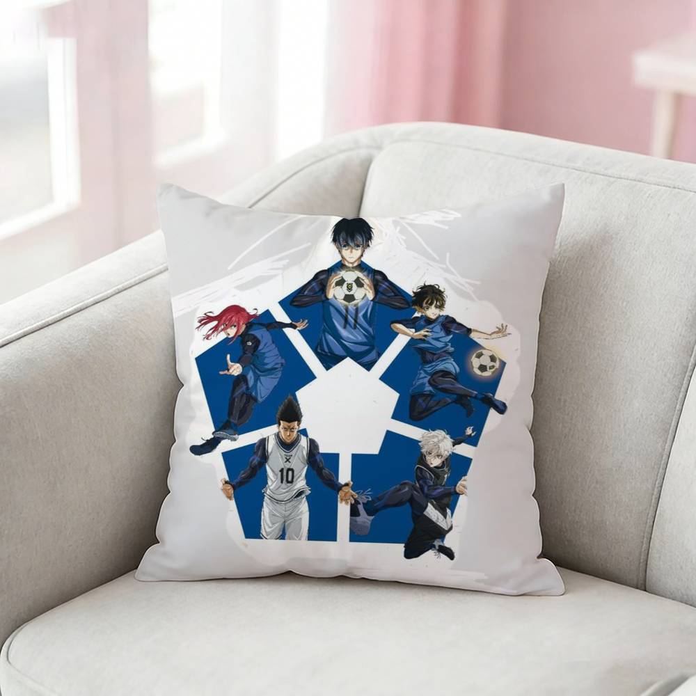 B-Blue Anime Lock Pillow Case For Sofa Living Room Home Office Decor Protective Cover