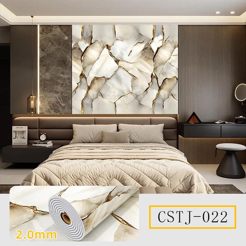 Selbstklebende, wasserfeste Marmorfliesen-Wandaufkleber für TV-Hintergrund und Dekoration