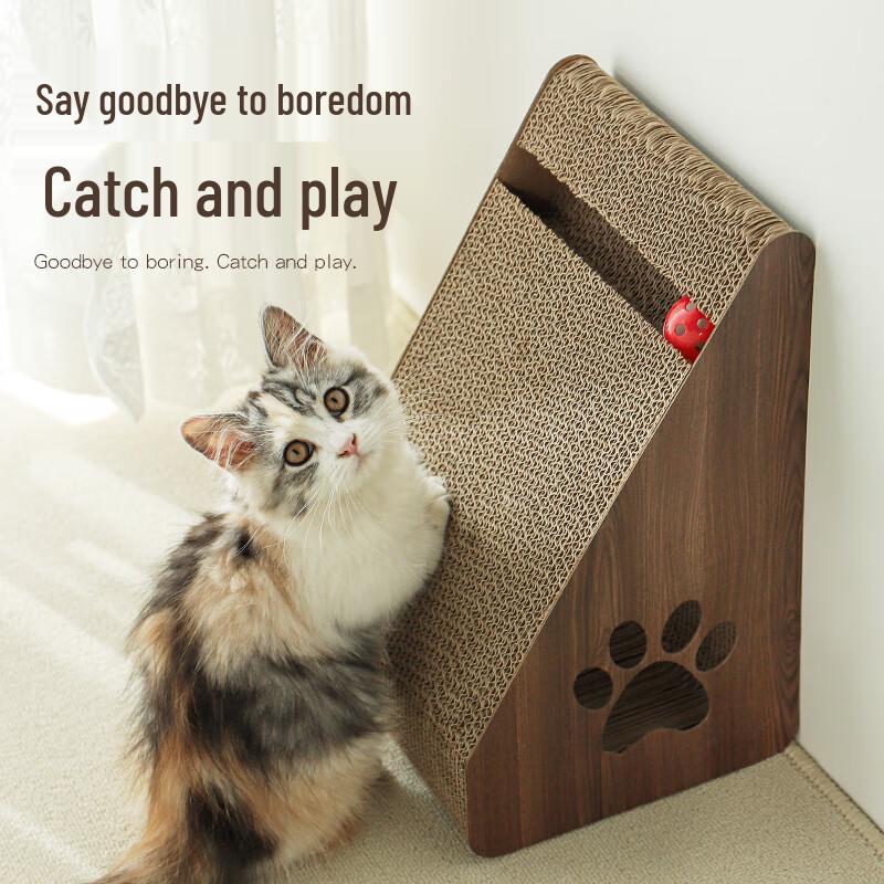 Triangle Corrugated Cat Scratcher & Bed