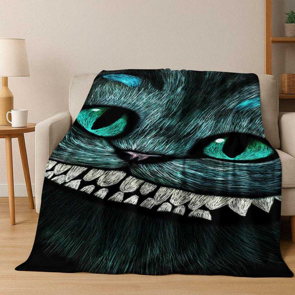 Dream Cheshire Cat Alice In Wonderland Cartoon Flannel Blanket,Cozy Soft Throw Blanket for Home Bedroom Bed Sofa Cover Gift Kid