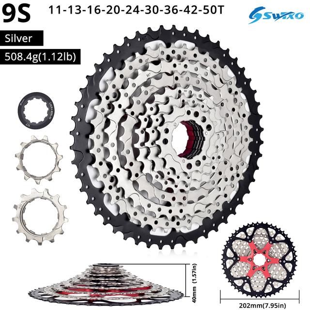 SWTXO Fahrradkassette 12 11 10 9-Gang-MTB-Ratsche HG 8 V 9 V 11 V 12 V 10 V Mountainbike-Kettenrad 32/36/40/42/46/50T