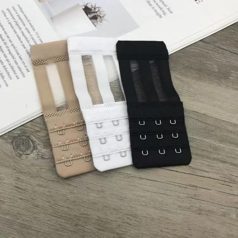 Women 3 Rows 3 Buckles Bra Extension Strap Extenders Elastic Hook Clip Adjustable Belt Buckle Bra Accessories
