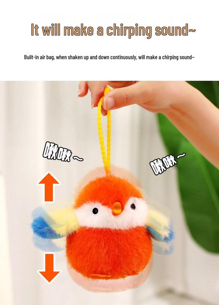 Charming Sparrow Bird Plush Pendant Keychain for Girls' Bags Ornaments