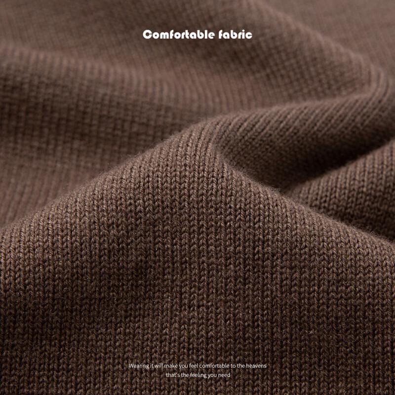 Men's 100% Merino Wool Half-Zip Stand-Collar Heavy Knit Sweater