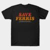 Men Black Print T-shirt Save Ferris No-Cut Transfer Paper Print Cotton Tshirt