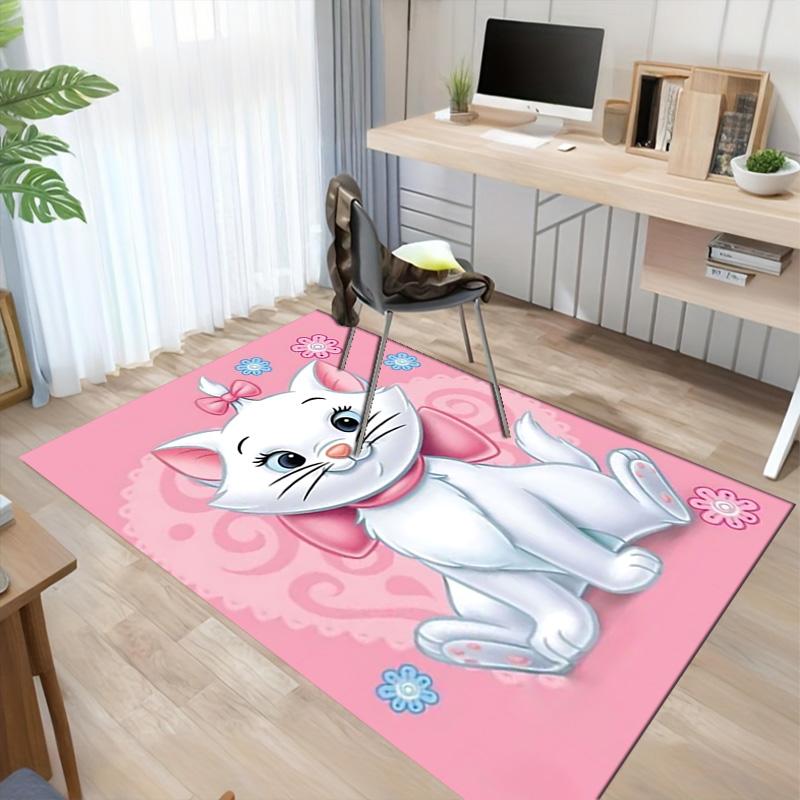 Pink Bow Kitty Cat Carpet For Playroom Bedroom Living Room Sofa Home Decorkids Game Area Rug Nonslip Floor Mat