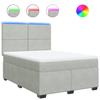 VidaXL Slat Bed Base and Mattress Light Grey 140x200cm Velvet 3293224