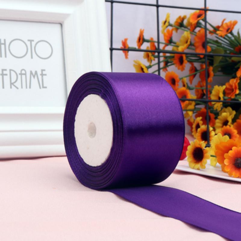 6/10/15/20/25/40/50mm Dark Purple Silk Ribbon Wedding Party Decoration Gift Wrapping Christmas Sewing Fabric Ribbon 22meters/lot