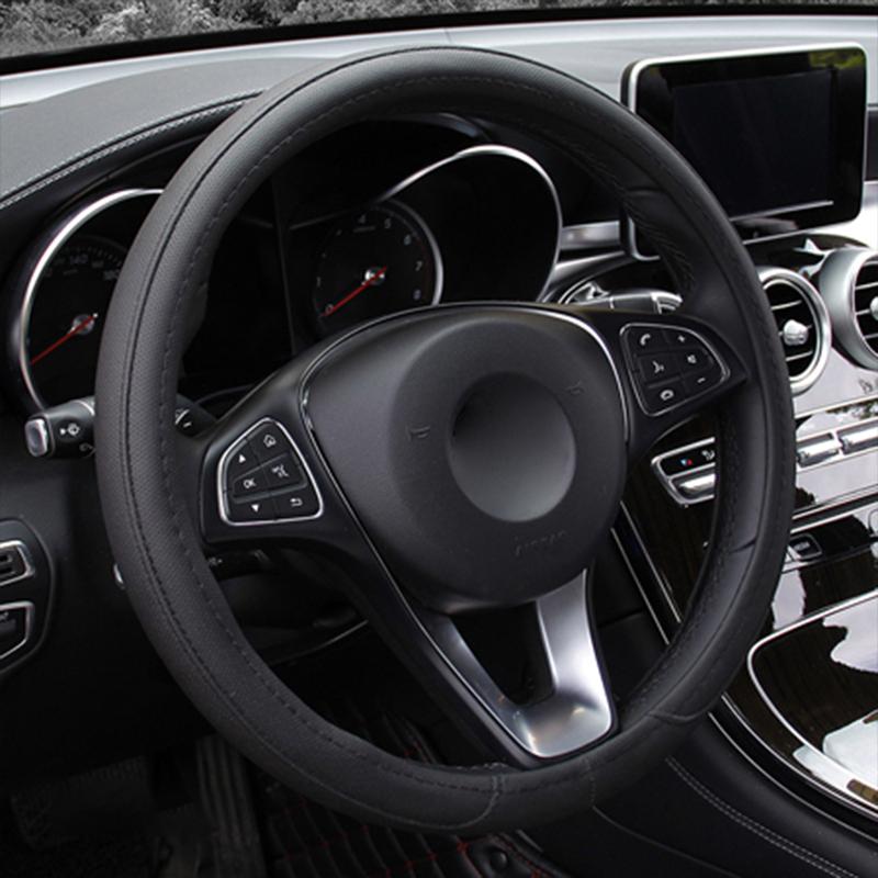 Uninersal Braid on Car Steering Wheel Cover For 37 - 38 CM 14.5"-15" Anti-slip M Size Steering-Wheel Car Styling Carpet
