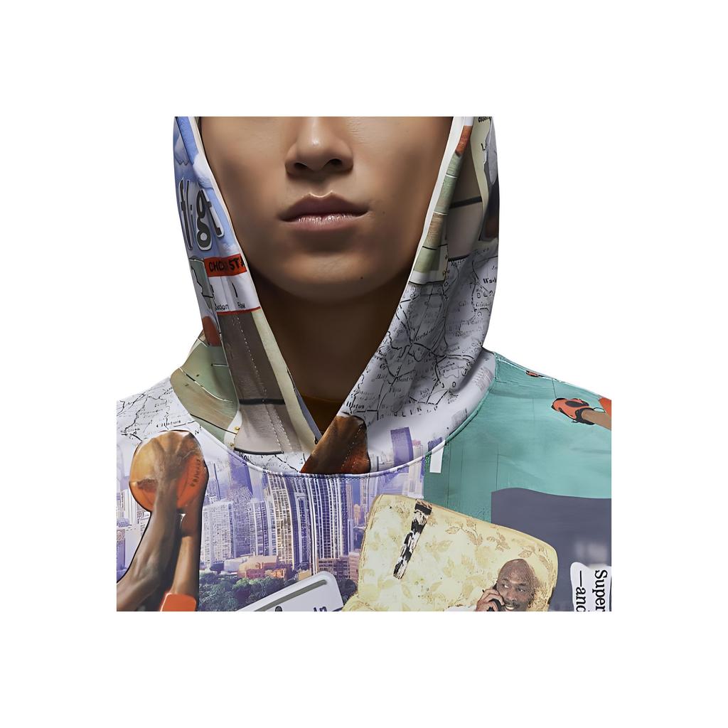 Jordan Hanorac cu glugă sport casual de exterior Brooklyn Fleece cu imprimeu litere pentru bărbați Hanorace Sail FV7298-133