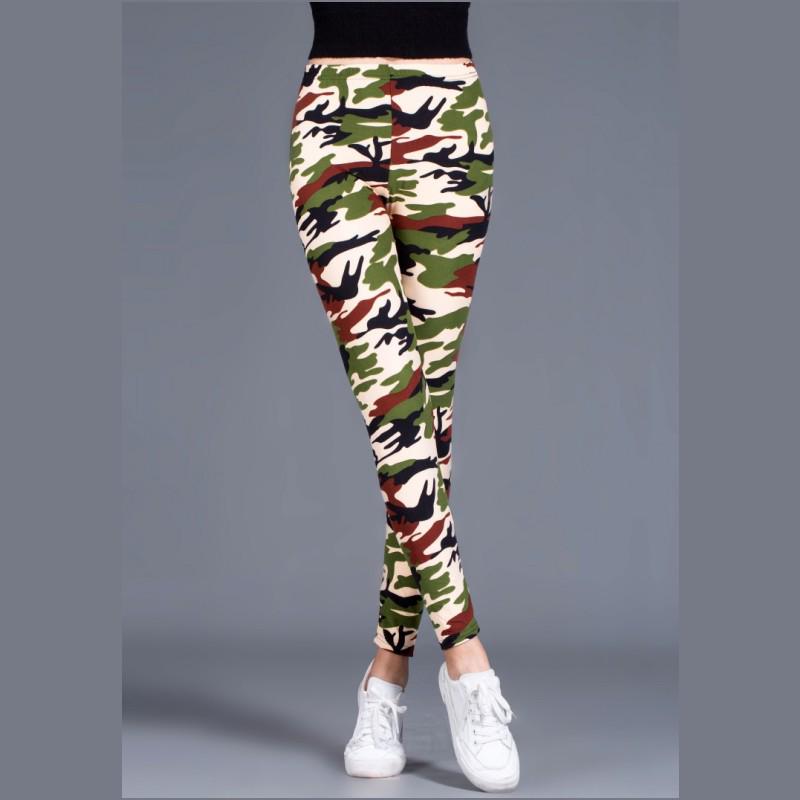 Trendy Women's Plus Size Camouflage Print Brushed Cotton Stretch Skinny Leggings