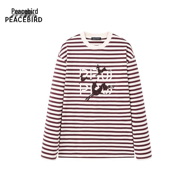Peacebird Women s Striped Long Sleeve T-Shirt M