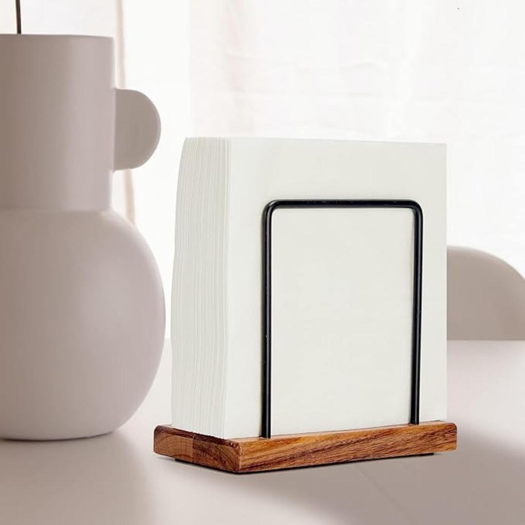 Servilletero de pie con alambre metálico para decoración de mesa, cocina y comedor.