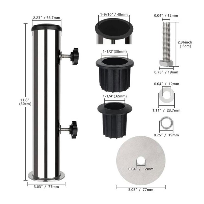 Braçadeira de Montagem Quadrada para Exterior Compatível para Suporte de Suporte Universal para Pátios de Deck Aço Resistente Base de Suporte Quadrada para Guarda-sol