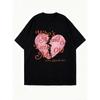 Oversized T Shirt Black Who's Afraid Of Little Old Me Pink Heart Graphic Print Casual Streetwear Fashion Top For Women Daily Wear Party Outfit