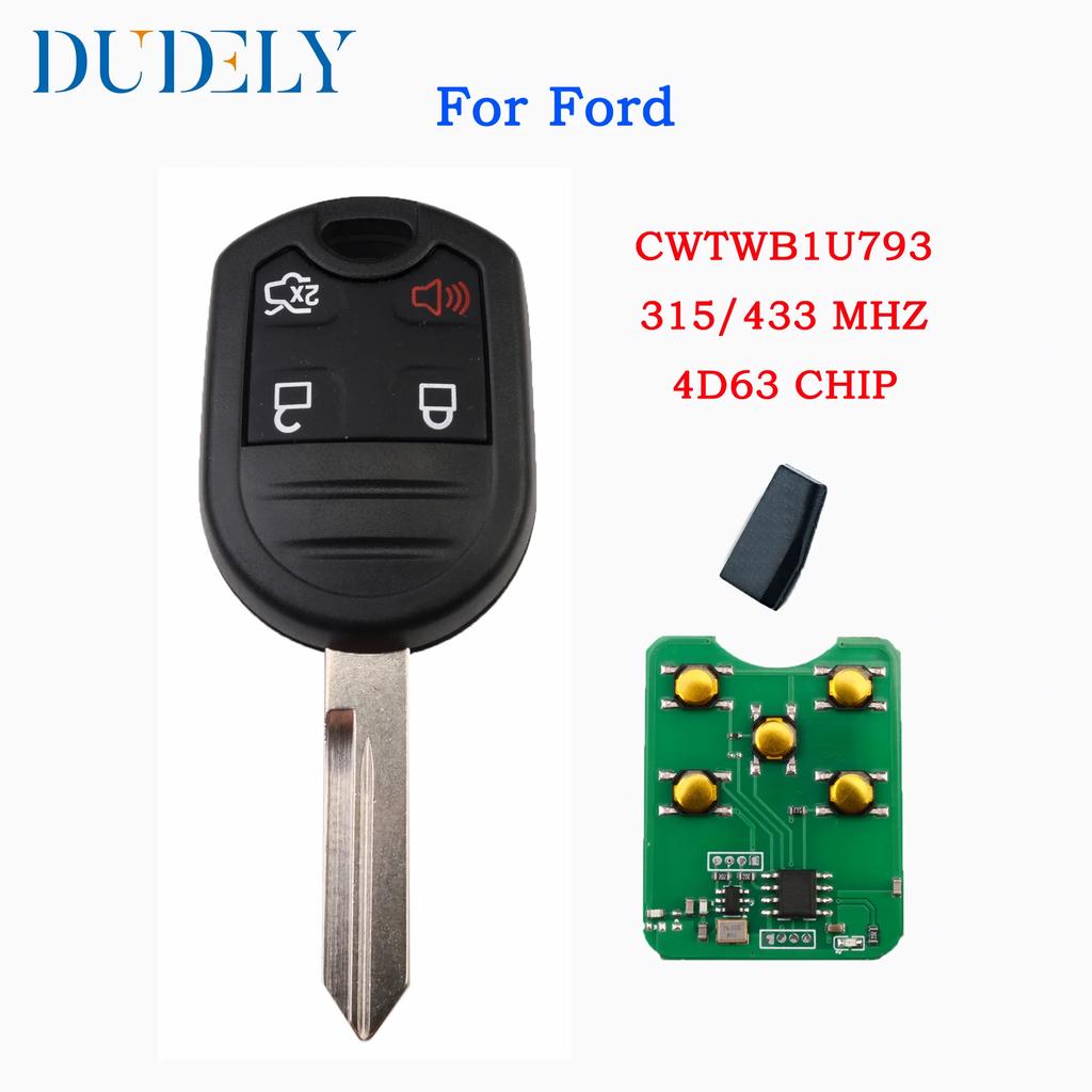 Hindley CWTWB1U793 Remote Car Key 3/4 Buttons Fob 315/433MHz 4D63 Chip For Ford Flex Explorer Taurus Mustang 2010-2013 UP