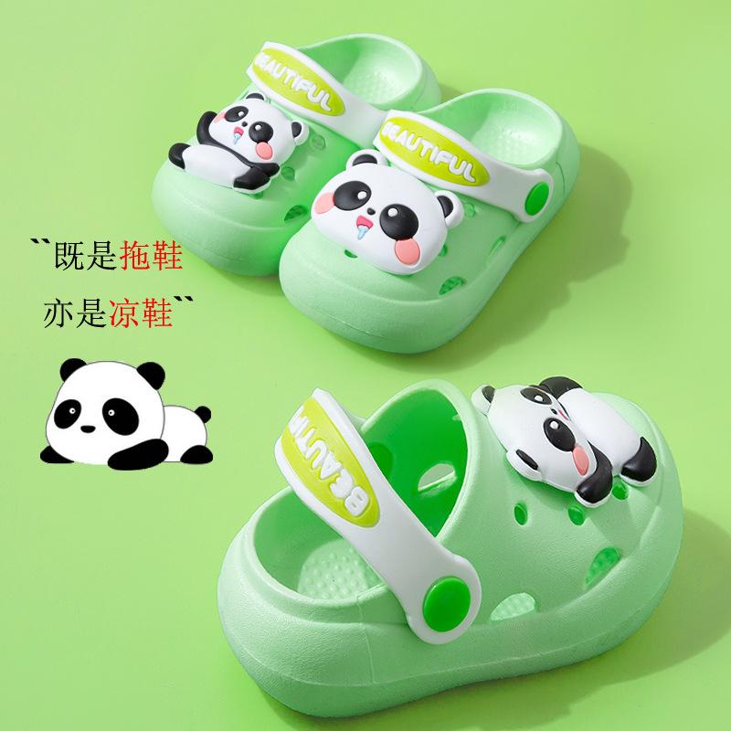 

Cartoon Panda New Summer Cute Children s Sandals Soft Sole Boys and Girls Non-Slip Lightweight Clogs 21/22【Inner Length13cm