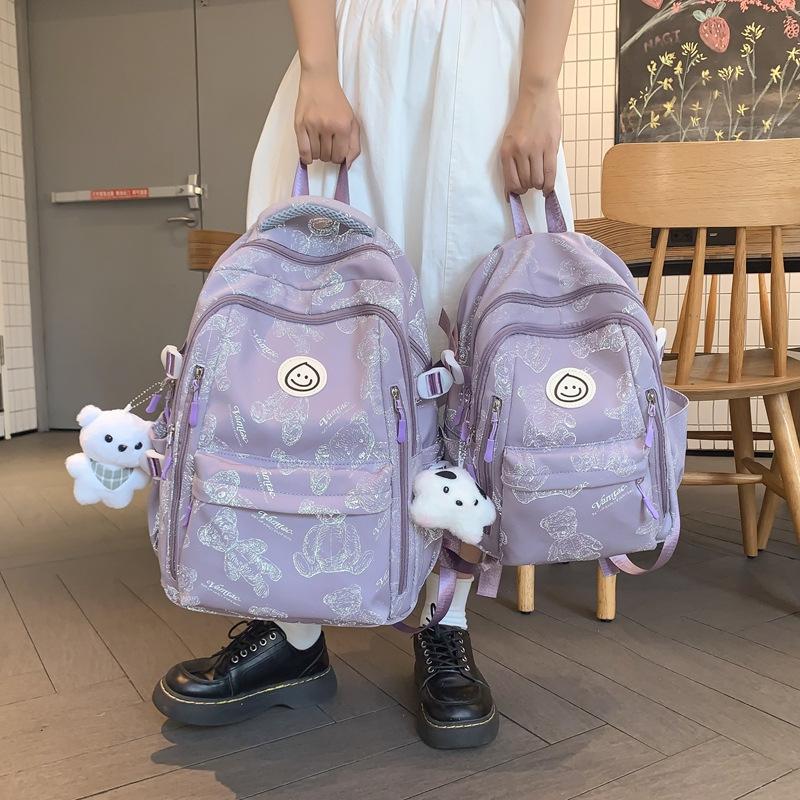 School bag for girls, high school students, large-capacity high school burden reduction backpack for primary school students, high-value lightweight
