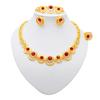 Dubai Vintage Style Crystal Necklace For Women Charm Earrings Bracelets Rings For Women Banquet Wedding Jewelry Party Gift
