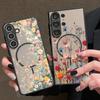 Little Flowers Pattern Magnetic Case For Samsung Galaxy S26 S25 S24 S22 Ultra S24 S23 S25 FE For Magsafe Hard Matte Phone Cover