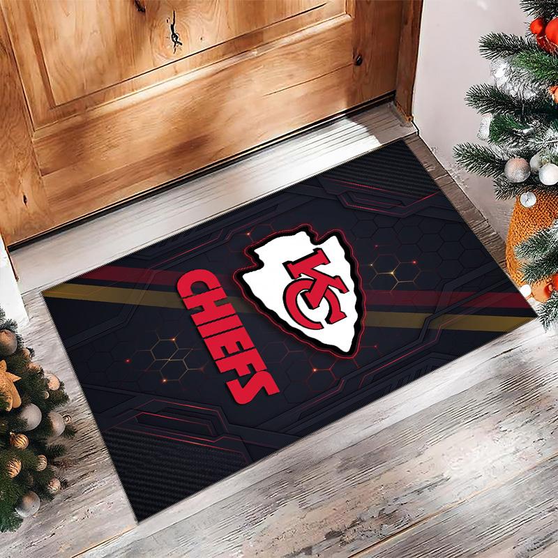 Tappeto in Velluto di Cristallo Kansas City Chiefs Morbido Anti?Tappetino Antiscivolo Comodo per Casa Soggiorno Camera da Letto Tappeto Decorativo