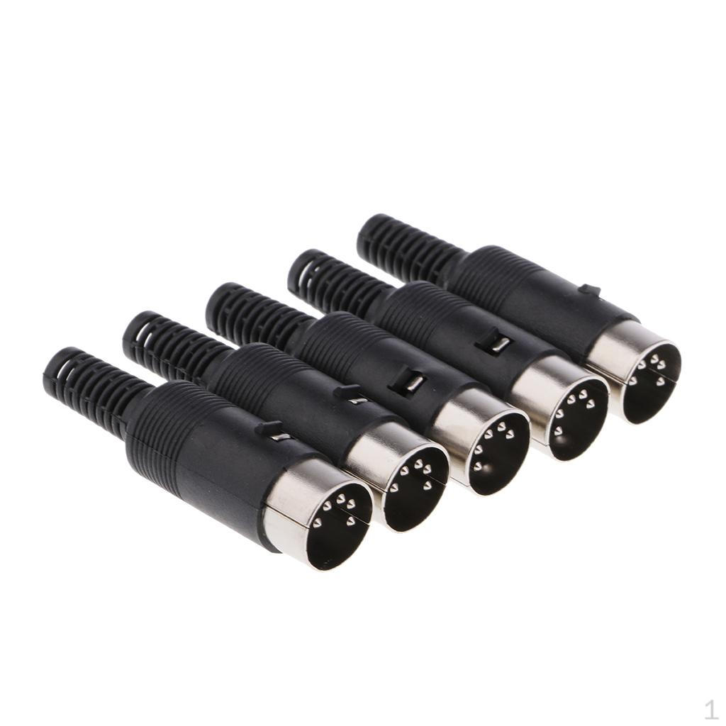 

5/pack DIN Plug Male Female Connector Plastic Handle 5-pin