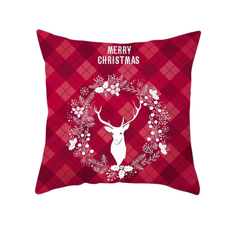 Classic Red Plaid Christmas Pillowcase Festive Home Decoration Gift Pillow Cushion Cover