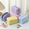 Striped Makeup Bags for Women Pink Purple Cosmetic Organizer Zipper Pouch Travel Storage Bag