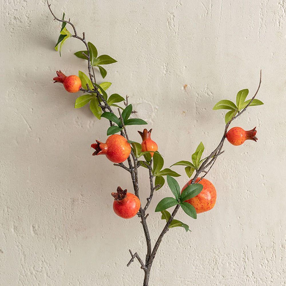 6-Fruit Artificial Pomegranate Branches Realistic Fake Plants  Chinese New Year Decor