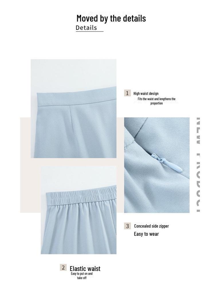 Plus Size Women's Solid A-Line Elastic High-Waist Skirt - Simple Summer Style