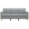 3 Seater Sofa Light Grey 180 Cm Fabric