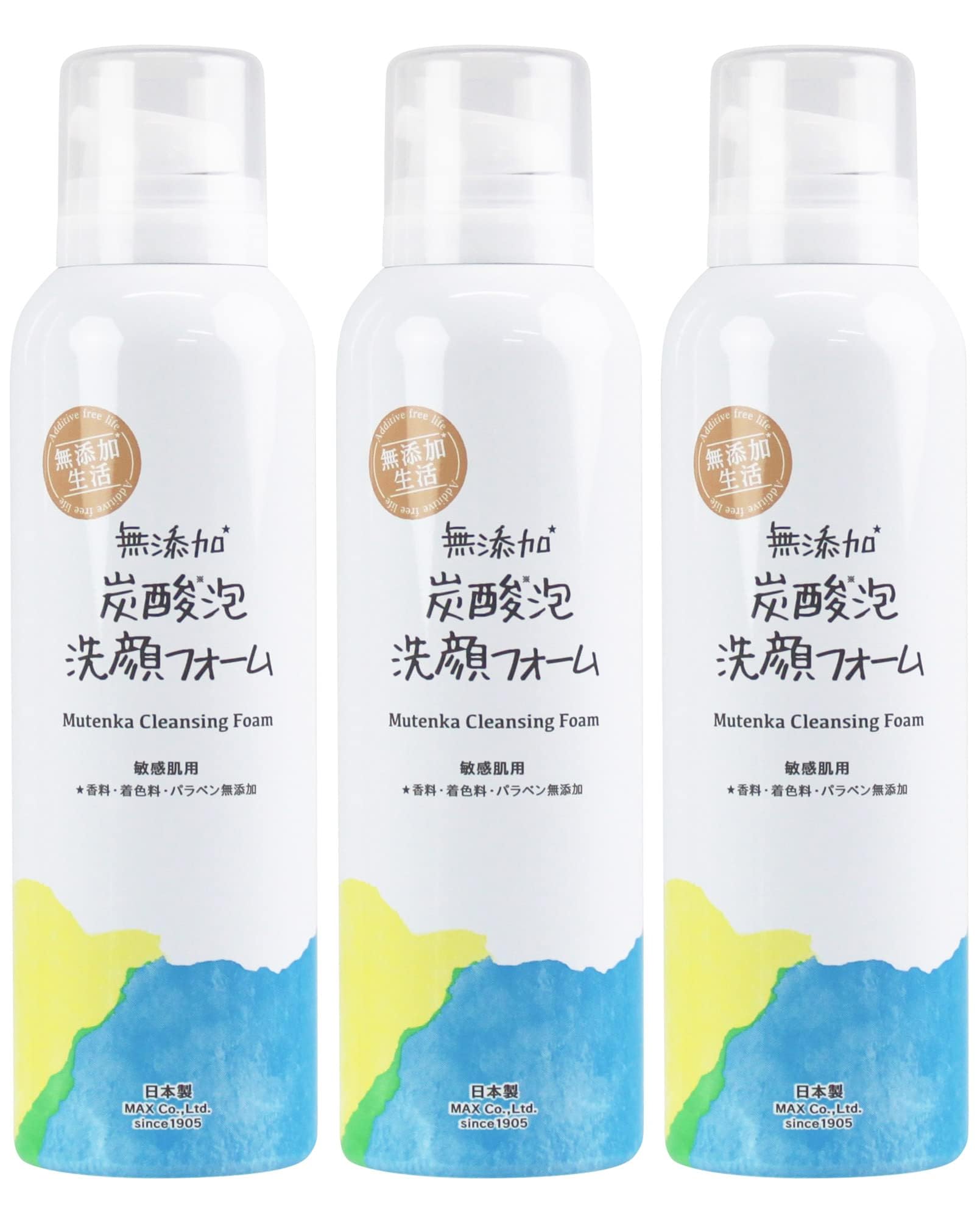 

Карбонатная пенка для лица 150 г для чувствительной плотной кожи Карбонатная пена Предотвращает кожу Сделано в Очищающее средство без добавок, (3-Pack), Кожа, Пена, Уход,