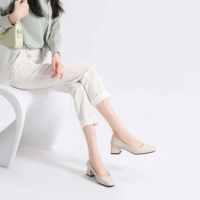 Pantofi simpli de modă pentru navetă, pantofi de damă, tocuri înalte simple și confortabile