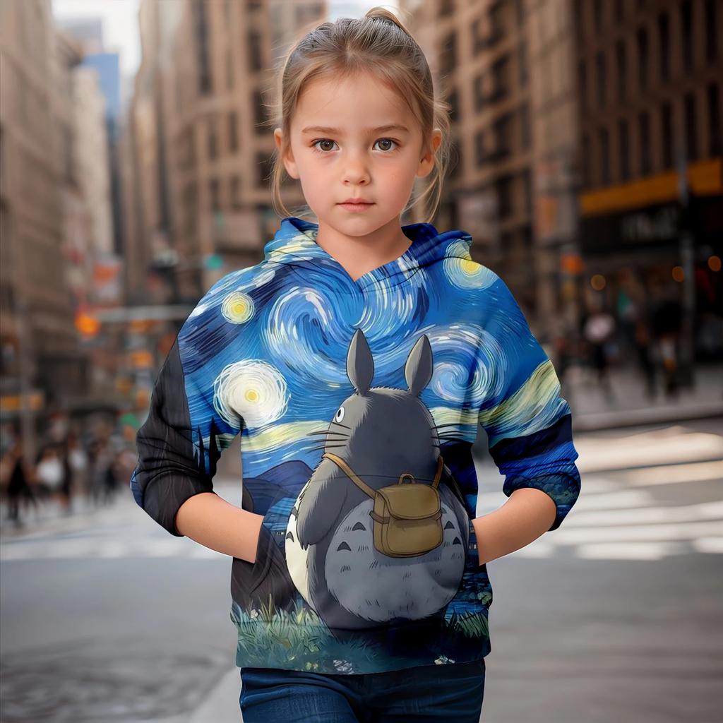 Girls Fashion Clothes 8 Years Kids Boutique Cute Children Girl Children's Clothing Autumn 3d Printed Chinchilla Hoodies Hoodie