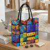  Colorful Patchwork Tote Bag Large Capacity Daily Shoulder Handbag for Women