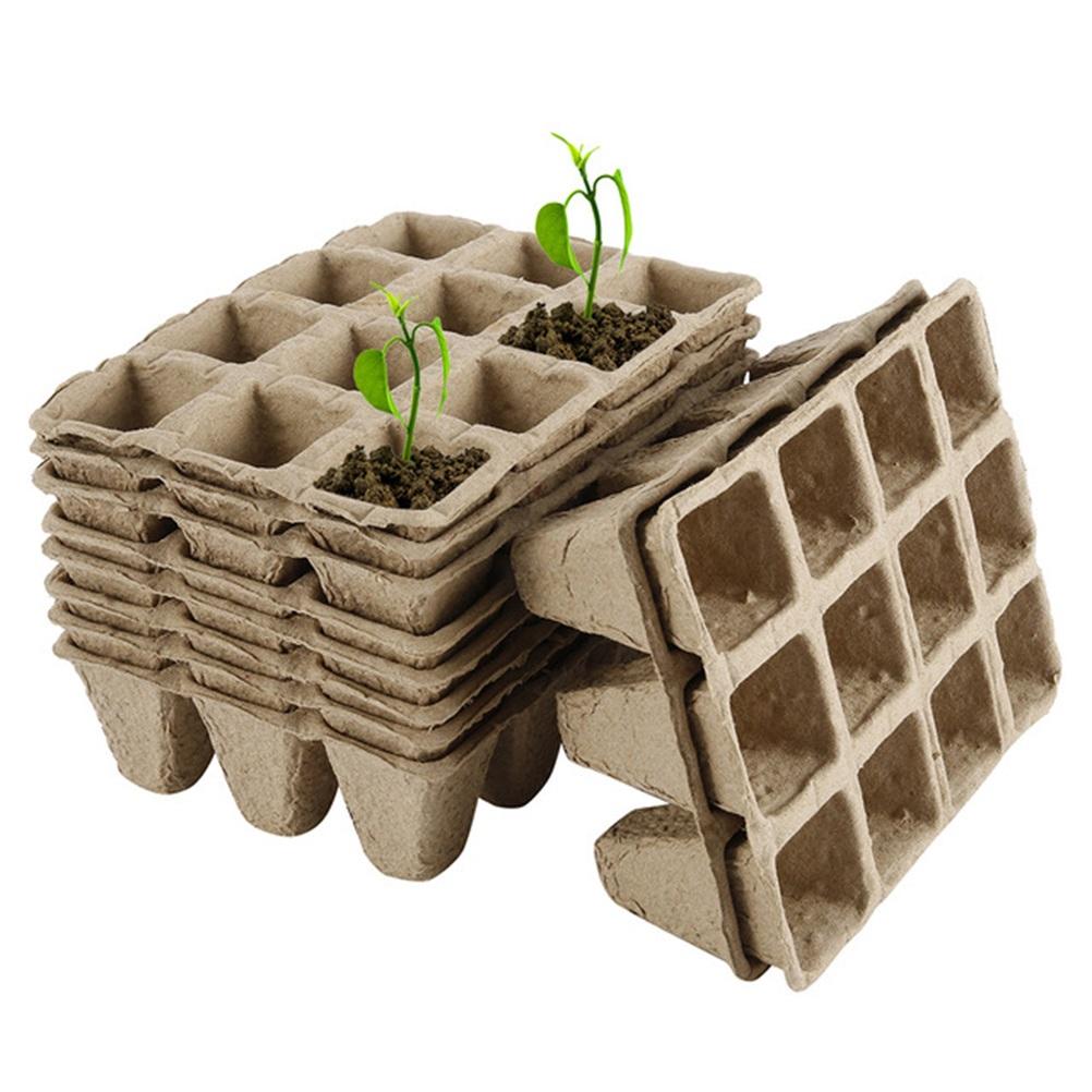 10pcs Seed Growing Tray Biodegradable Paper Pot Plant Seedling Herb Seed Nursery Cup Kit