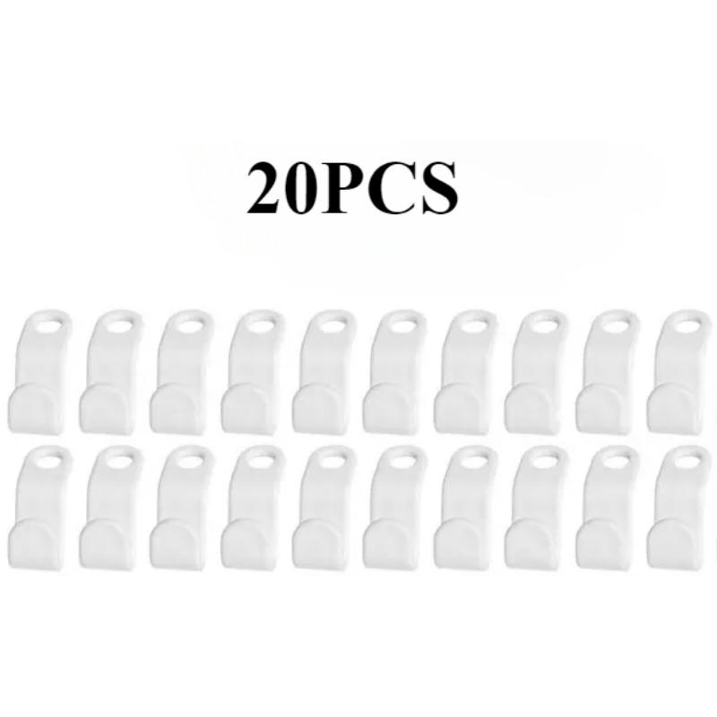 

60 шт. крючки для вешалок для одежды, экономящие место, удлинитель для вешалок, органайзер для шкафа, пластиковые удлинители, зажимы для пальто, рубашки White 20PCS