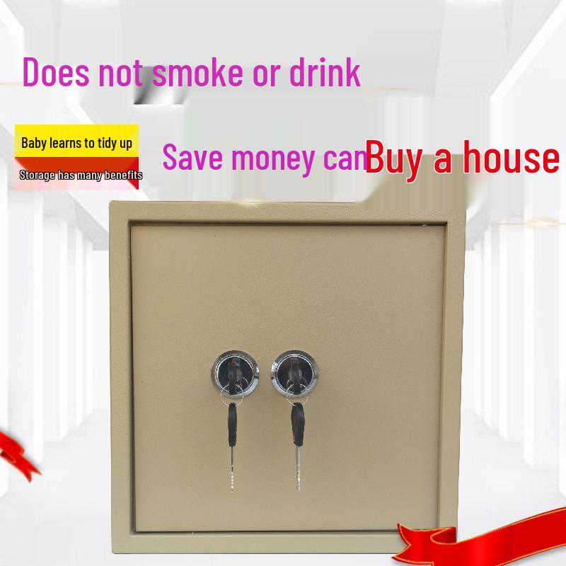 Wall-Mounted Steel Security Cabinet: Double Lock Anti-Theft Safe 350x350x300