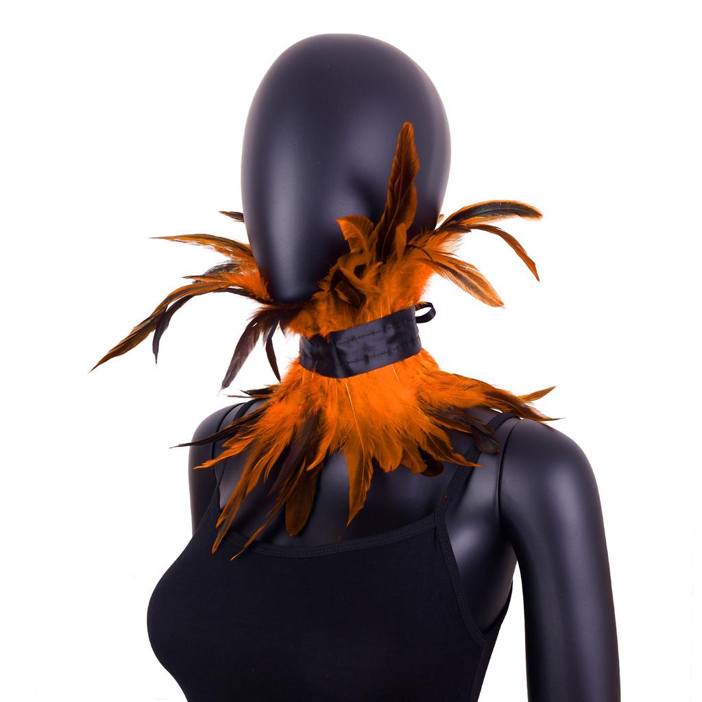 Gothic Style, Feather Scarf, Halloween Decoration, Makeup Ball, Runway Show Accessories, Scarf Clothing Accessories