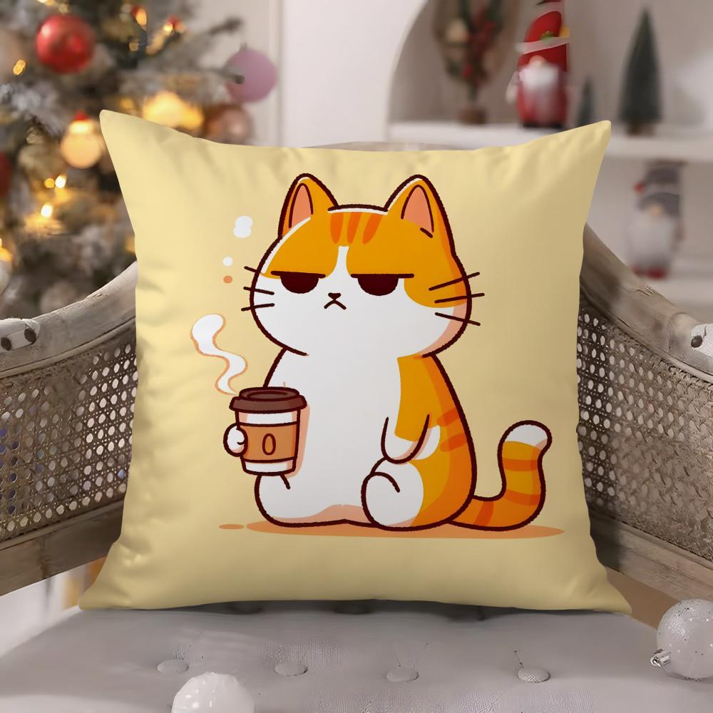 Love cats home decor pictures Pillow Case Comfort Sofa Bed Silky elegant Invisible zipper Decorative cushion cover